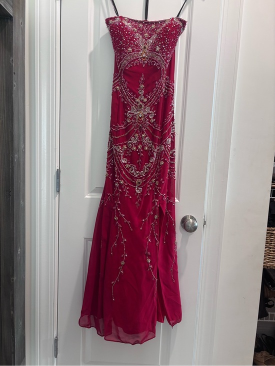 Riva Designs Dresses & Skirts - Riva Designs Beaded Strapless Red Evening Gown